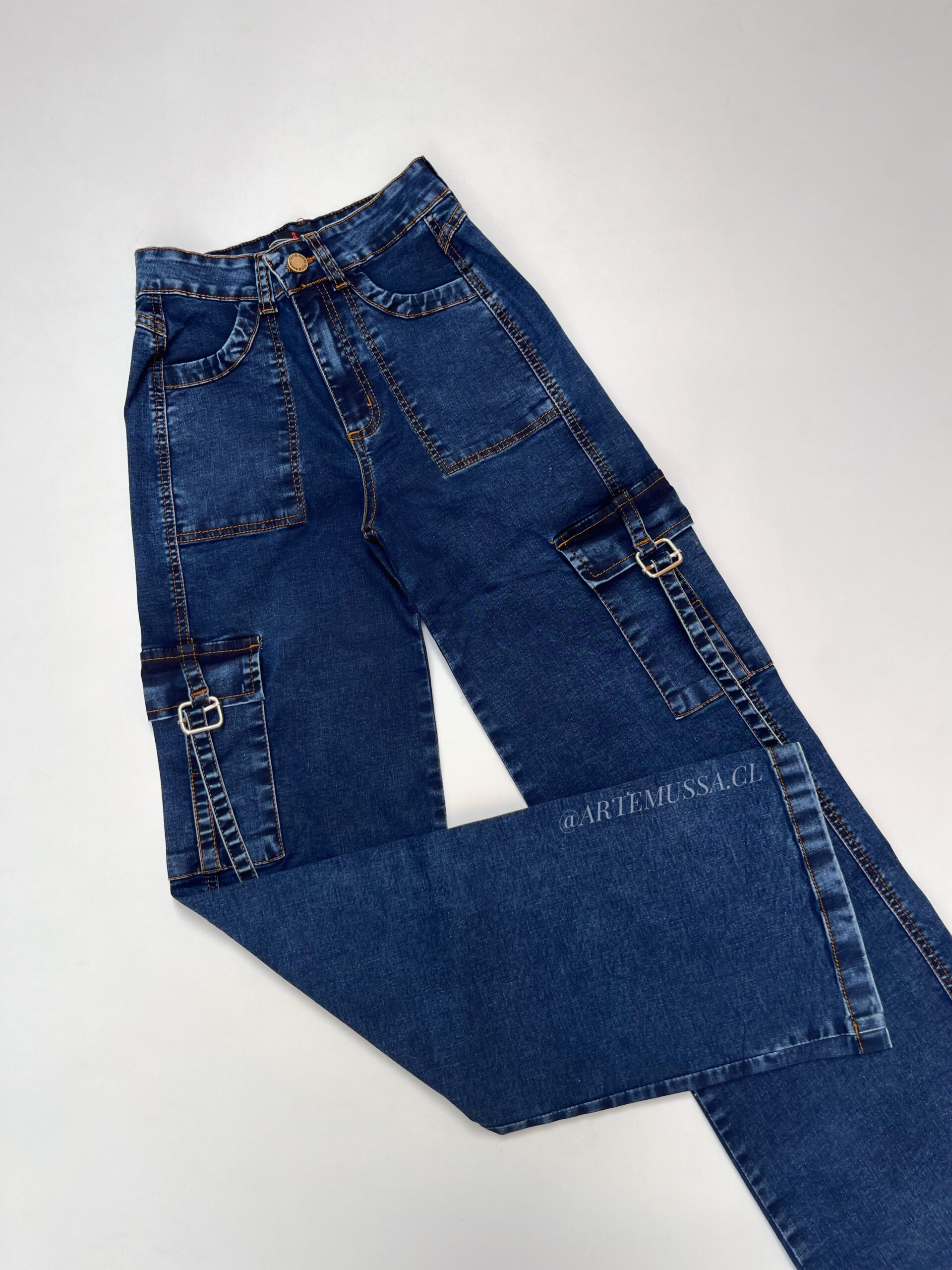 Jeans Mujer Paris Tiro Alto Sin Bolsillos Jeans Tiro Alto Mujer